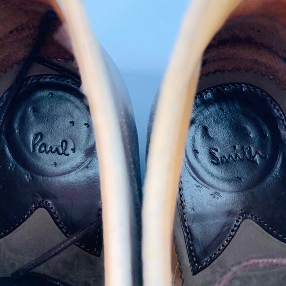PAUL SMITH Size 9 Brown Antique Leather Cap Toe Lace-Up Boots main image 10